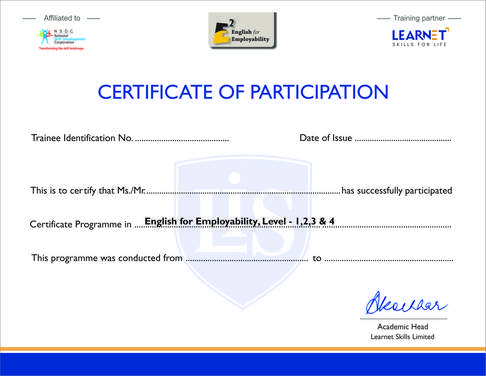 Certificate for Assessment